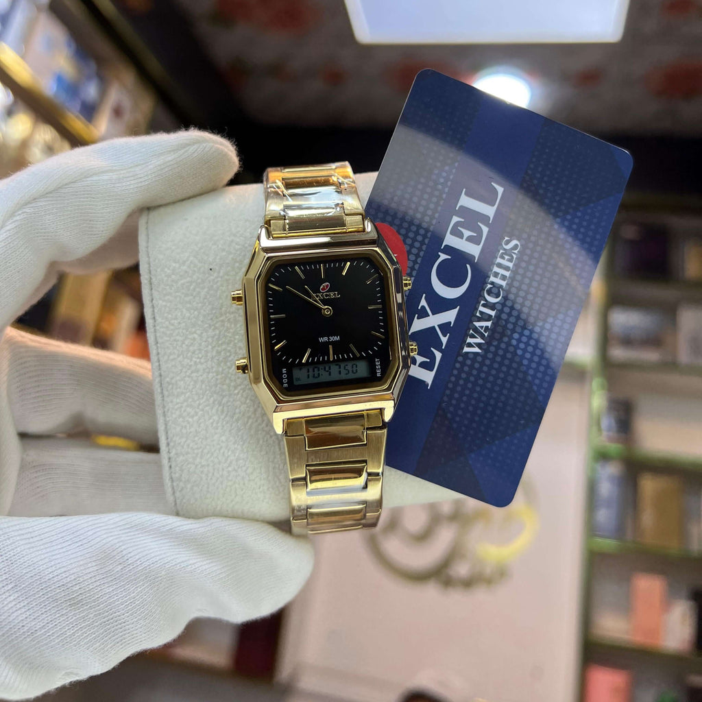 EXCEL Dual Time Stainless Steel Watch
